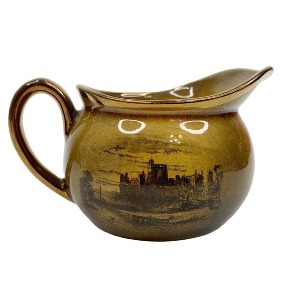 Vintage Ridgways Royal Vistas Ware 3" Creamer Windmill Landscape Brown - Picture 7 of 10